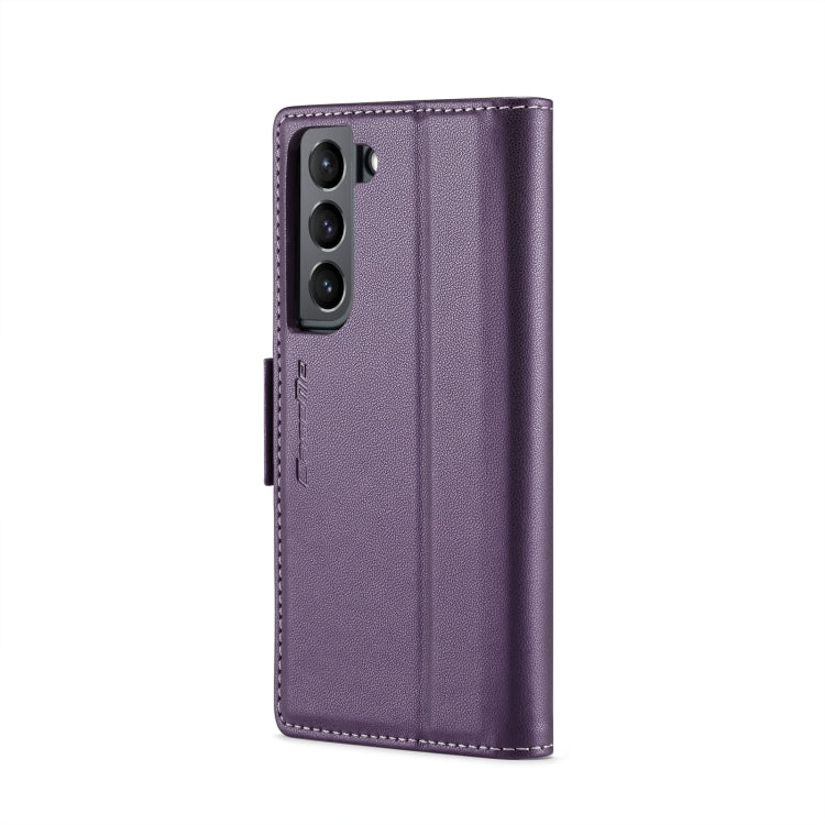 For Samsung Galaxy S21 5G CaseMe 023 Butterfly Buckle Litchi Texture RFID Anti-theft Leather Phone Case(Pearly Purple) - free shipping - PMC TechLife - Order now!