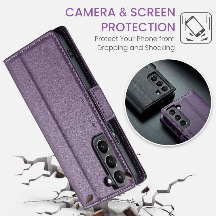 For Samsung Galaxy S21 5G CaseMe 023 Butterfly Buckle Litchi Texture RFID Anti-theft Leather Phone Case(Pearly Purple) - free shipping - PMC TechLife - Order now!
