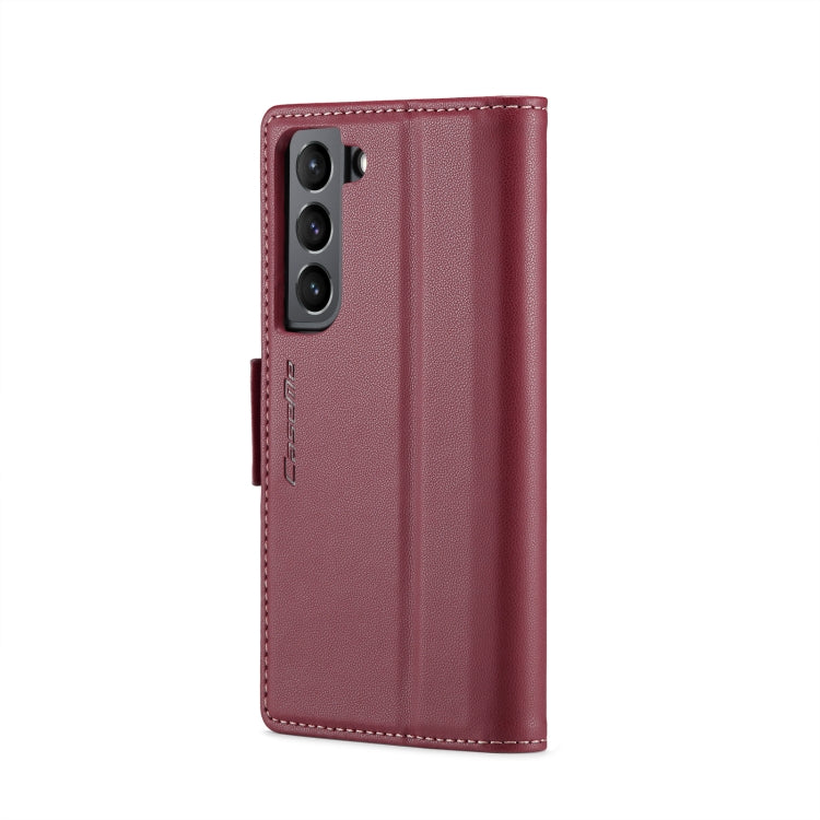 For Samsung Galaxy S21+ 5G CaseMe 023 Butterfly Buckle Litchi Texture RFID Anti-theft Leather Phone Case(Wine Red) - free shipping - PMC TechLife - Order now!