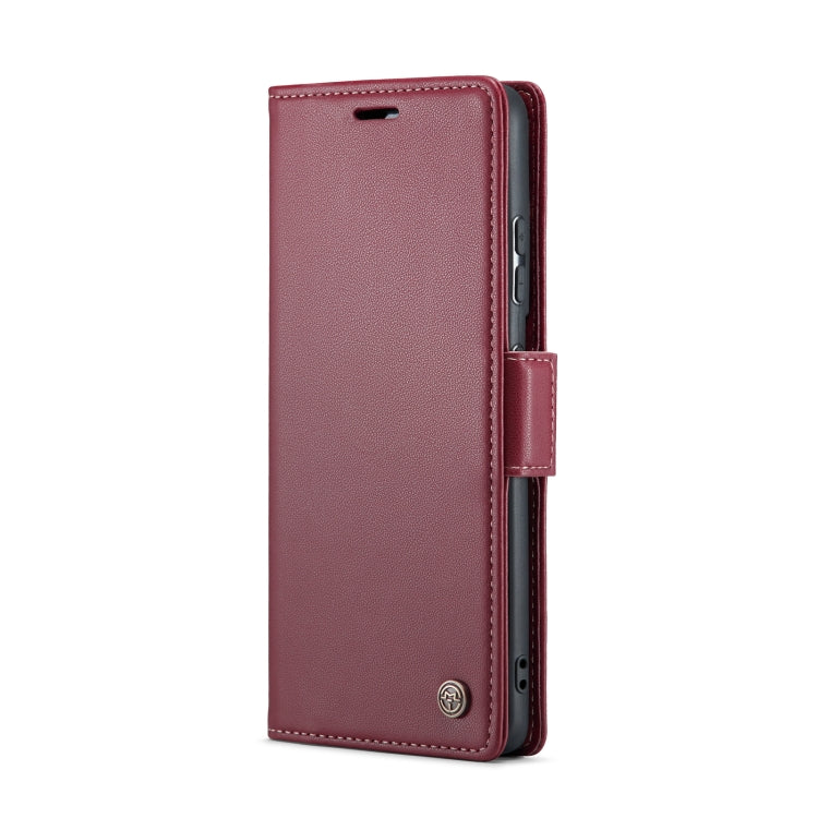 For Samsung Galaxy S21 Ultra 5G CaseMe 023 Butterfly Buckle Litchi Texture RFID Anti-theft Leather Phone Case(Wine Red) - free shipping - PMC TechLife - Order now!