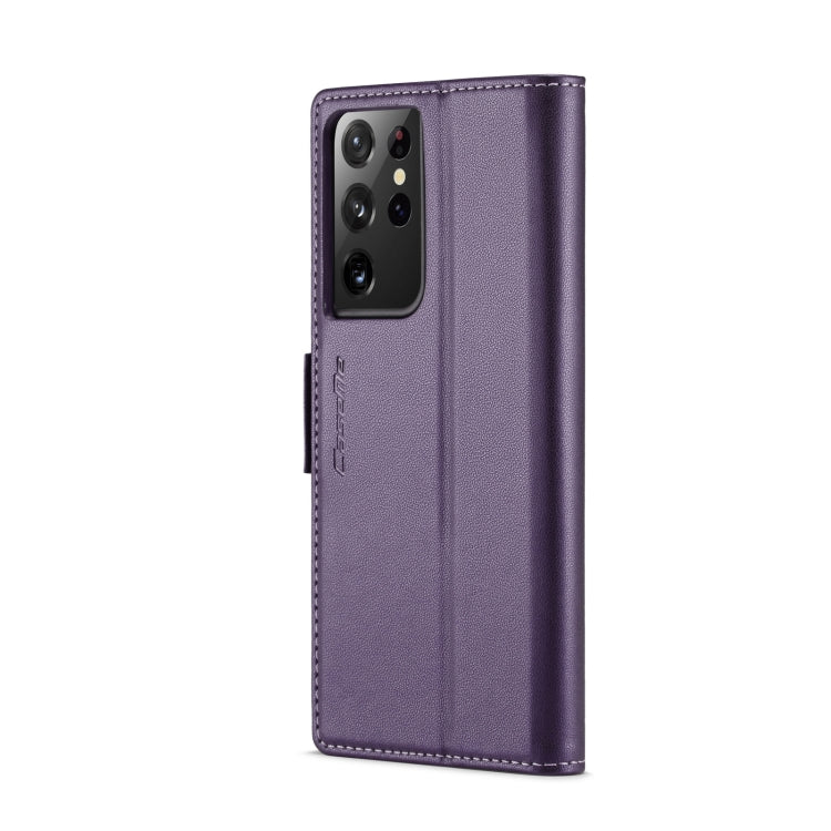 For Samsung Galaxy S21 Ultra 5G CaseMe 023 Butterfly Buckle Litchi Texture RFID Anti-theft Leather Phone Case(Pearly Purple) - free shipping - PMC TechLife - Order now!