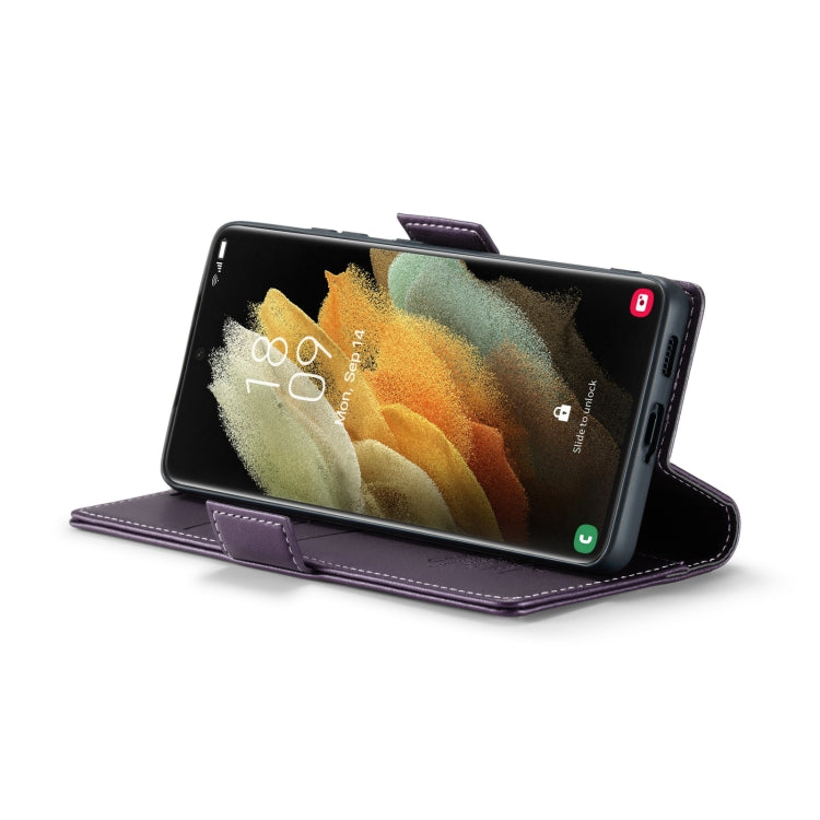 For Samsung Galaxy S21 Ultra 5G CaseMe 023 Butterfly Buckle Litchi Texture RFID Anti-theft Leather Phone Case(Pearly Purple) - free shipping - PMC TechLife - Order now!