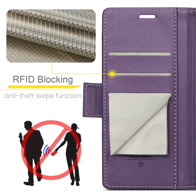 For Samsung Galaxy A32 5G / M32 5G CaseMe 023 Butterfly Buckle Litchi Texture RFID Anti-theft Leather Phone Case(Pearly Purple) - free shipping - PMC Jewellery - Order now!