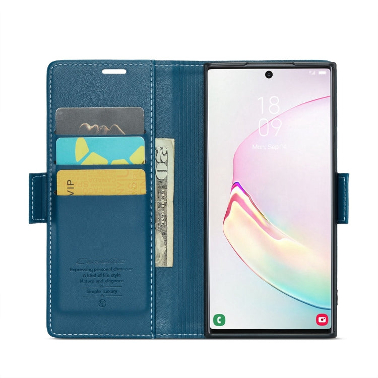 For Samsung Galaxy Note10+ CaseMe 023 Butterfly Buckle Litchi Texture RFID Anti-theft Leather Phone Case(Blue) - Galaxy Phone Cases by CaseMe | Online Shopping South Africa | PMC Jewellery | Buy Now Pay Later Mobicred