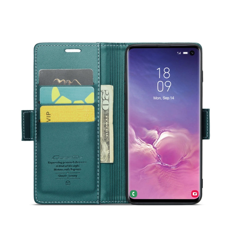 For Samsung Galaxy S10 CaseMe 023 Butterfly Buckle Litchi Texture RFID Anti-theft Leather Phone Case(Pearly Blue) - Galaxy Phone Cases by CaseMe | Online Shopping South Africa | PMC Jewellery | Buy Now Pay Later Mobicred