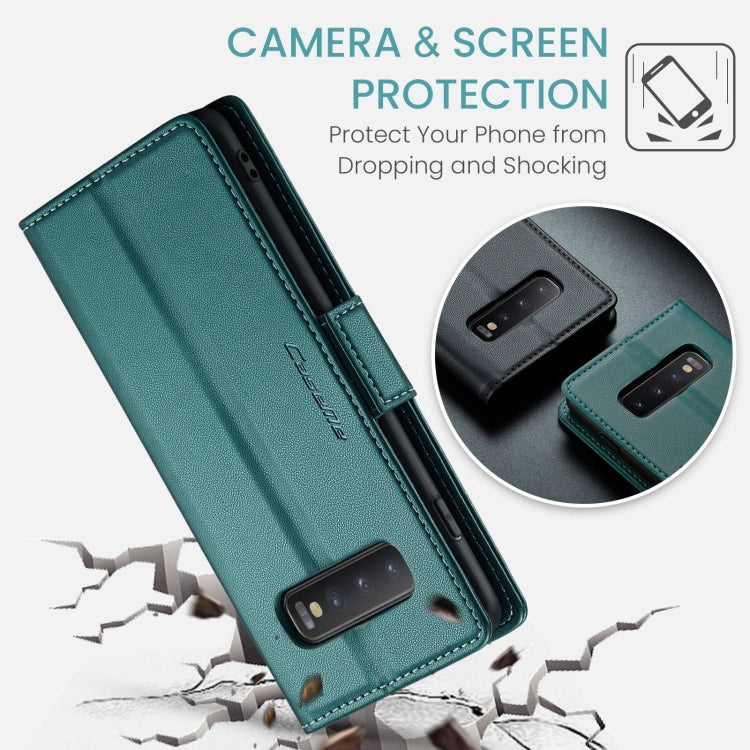For Samsung Galaxy S10 CaseMe 023 Butterfly Buckle Litchi Texture RFID Anti-theft Leather Phone Case(Pearly Blue) - Galaxy Phone Cases by CaseMe | Online Shopping South Africa | PMC Jewellery | Buy Now Pay Later Mobicred