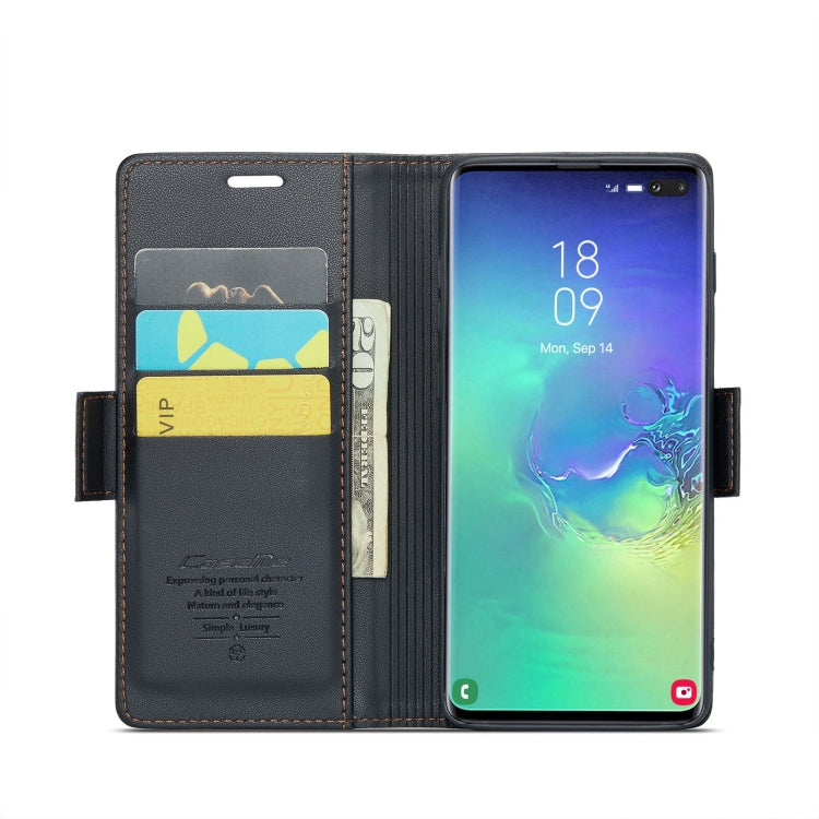 For Samsung Galaxy S10+ CaseMe 023 Butterfly Buckle Litchi Texture RFID Anti-theft Leather Phone Case(Black) - Galaxy Phone Cases by CaseMe | Online Shopping South Africa | PMC Jewellery | Buy Now Pay Later Mobicred
