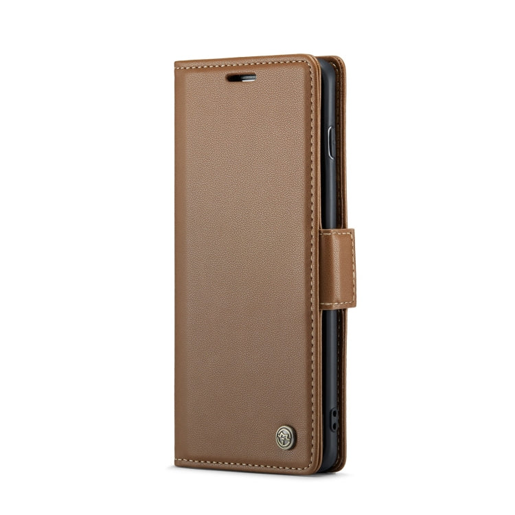 For Samsung Galaxy S10+ CaseMe 023 Butterfly Buckle Litchi Texture RFID Anti-theft Leather Phone Case(Brown) - free shipping - PMC Jewellery - Order now!