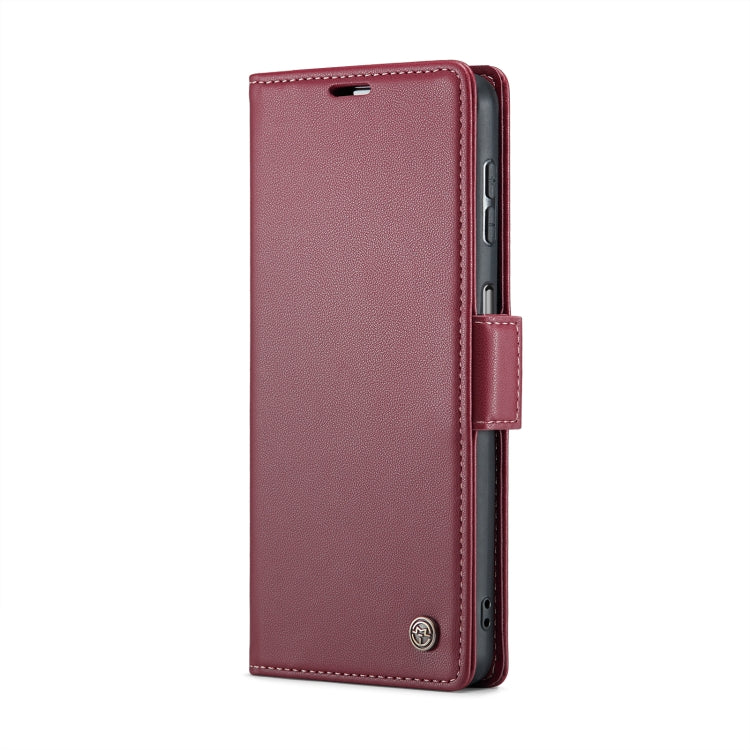 For Samsung Galaxy A14 4G/5G CaseMe 023 Butterfly Buckle Litchi Texture RFID Anti-theft Leather Phone Case(Wine Red) - Galaxy Phone Cases by CaseMe | Online Shopping South Africa | PMC Jewellery | Buy Now Pay Later Mobicred