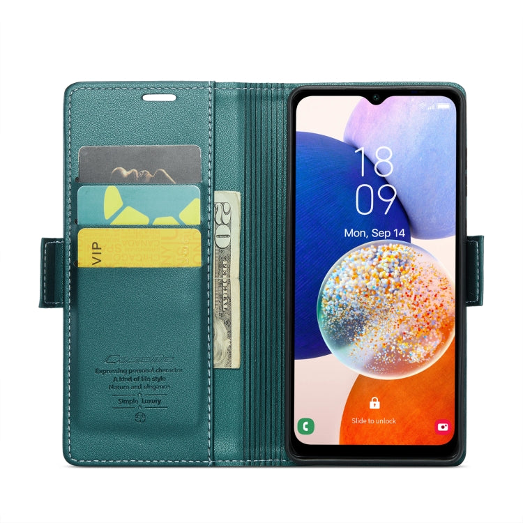 For Samsung Galaxy A14 4G/5G CaseMe 023 Butterfly Buckle Litchi Texture RFID Anti-theft Leather Phone Case(Pearly Blue) - Galaxy Phone Cases by CaseMe | Online Shopping South Africa | PMC Jewellery | Buy Now Pay Later Mobicred