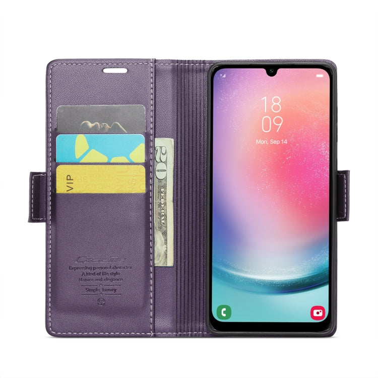 For Samsung Galaxy A24 4G CaseMe 023 Butterfly Buckle Litchi Texture RFID Anti-theft Leather Phone Case(Pearly Purple) - Galaxy Phone Cases by CaseMe | Online Shopping South Africa | PMC TechLife | Buy Now Pay Later Mobicred