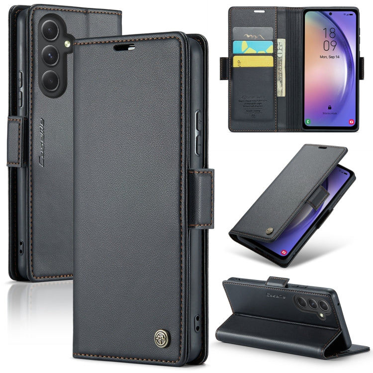 For Samsung Galaxy A54 5G CaseMe 023 Butterfly Buckle Litchi Texture RFID Anti-theft Leather Phone Case(Black) - Galaxy Phone Cases by CaseMe | Online Shopping South Africa | PMC Jewellery | Buy Now Pay Later Mobicred