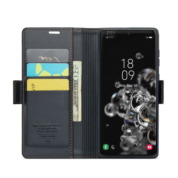 For Samsung Galaxy S20 Ultra CaseMe 023 Butterfly Buckle Litchi Texture RFID Anti-theft Leather Phone Case(Black) - Galaxy Phone Cases by CaseMe | Online Shopping South Africa | PMC Jewellery | Buy Now Pay Later Mobicred
