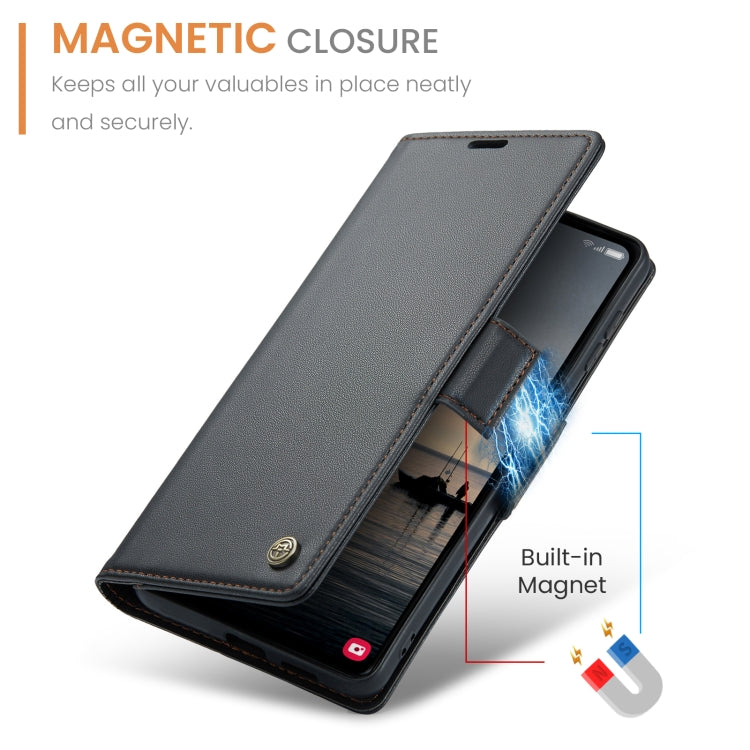 For Samsung Galaxy S23 FE 5G CaseMe 023 Butterfly Buckle Litchi Texture RFID Anti-theft Leather Phone Case(Black) - Galaxy Phone Cases by CaseMe | Online Shopping South Africa | PMC TechLife | Buy Now Pay Later Mobicred