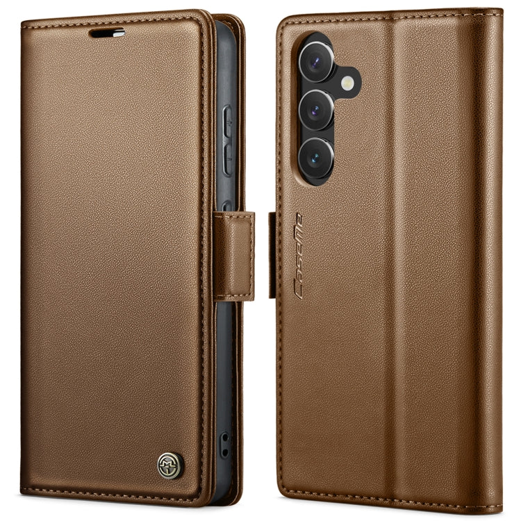 For Samsung Galaxy S24 CaseMe 023 Butterfly Buckle Litchi Texture RFID Anti-theft Leather Phone Case(Brown) - Galaxy S24 5G Cases by CaseMe | Online Shopping South Africa | PMC Jewellery | Buy Now Pay Later Mobicred