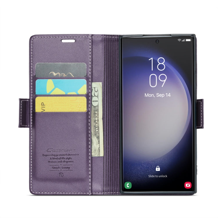 For Samsung Galaxy S24 Ultra CaseMe 023 Butterfly Buckle Litchi Texture RFID Anti-theft Leather Phone Case(Pearly Purple) - Galaxy S24 Ultra 5G Cases by CaseMe | Online Shopping South Africa | PMC TechLife | Buy Now Pay Later Mobicred