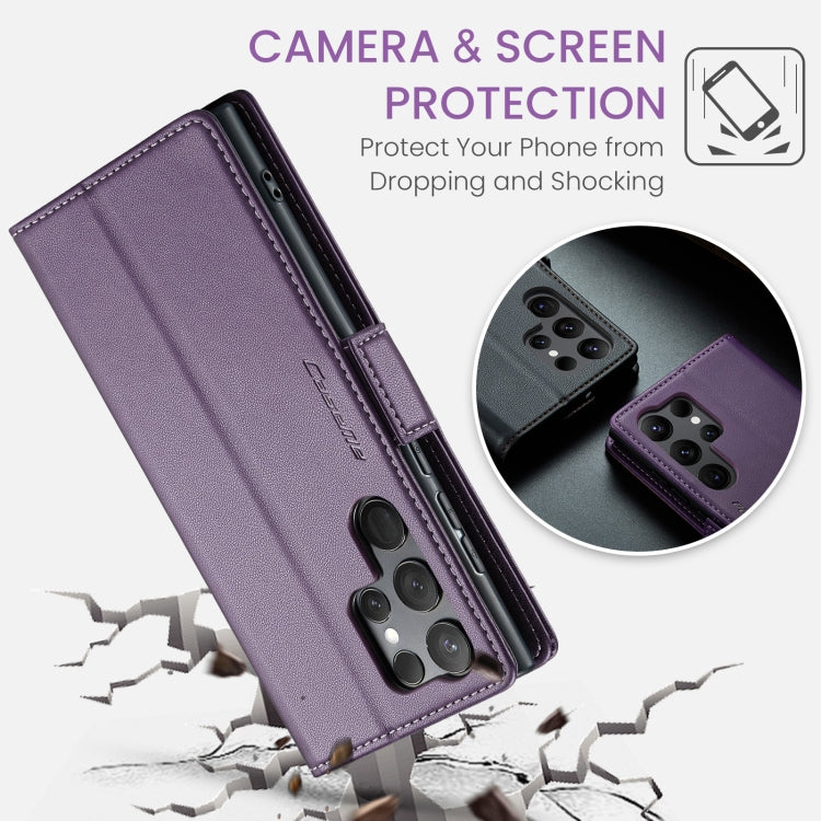 For Samsung Galaxy S24 Ultra CaseMe 023 Butterfly Buckle Litchi Texture RFID Anti-theft Leather Phone Case(Pearly Purple) - Galaxy S24 Ultra 5G Cases by CaseMe | Online Shopping South Africa | PMC TechLife | Buy Now Pay Later Mobicred
