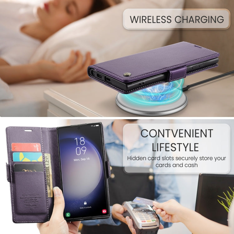 For Samsung Galaxy S24 Ultra CaseMe 023 Butterfly Buckle Litchi Texture RFID Anti-theft Leather Phone Case(Pearly Purple) - Galaxy S24 Ultra 5G Cases by CaseMe | Online Shopping South Africa | PMC TechLife | Buy Now Pay Later Mobicred