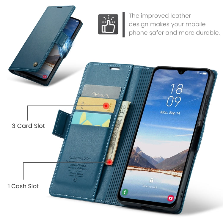For Samsung Galaxy A05s CaseMe 023 Butterfly Buckle Litchi Texture RFID Anti-theft Leather Phone Case(Blue) - free shipping - PMC Jewellery - Order now!