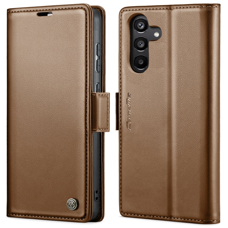 For Samsung Galaxy A35 5G CaseMe 023 Butterfly Buckle Litchi Texture RFID Anti-theft Leather Phone Case(Brown) - free shipping - PMC Jewellery - Order now!