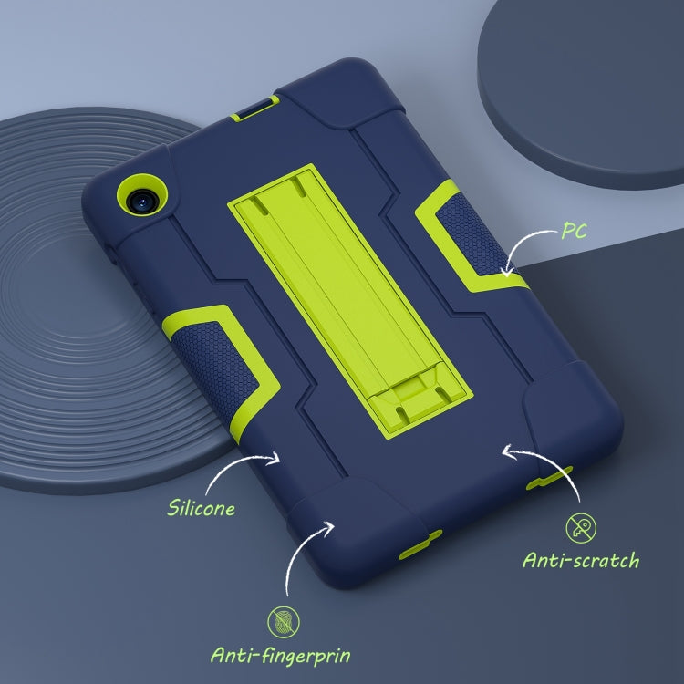 For TCL Tab 8 LE / WiFi Contrast Color Silicone Hybrid PC Tablet Case with Holder(Navy Blue Olivine) - Others by PMC TechLife | Online Shopping South Africa | PMC TechLife | Buy Now Pay Later Mobicred