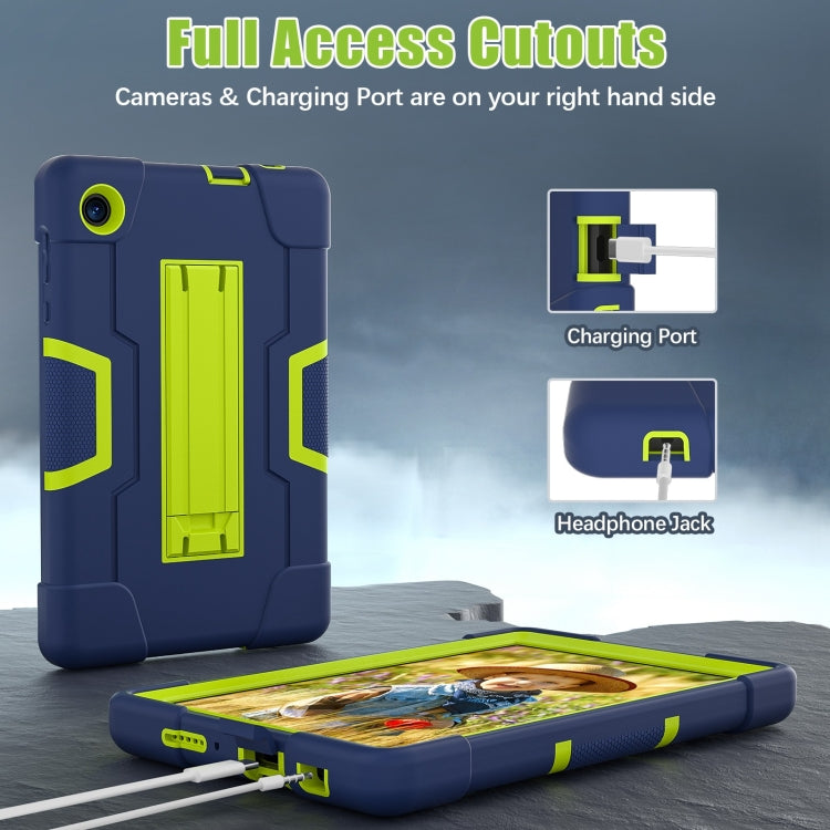 For TCL Tab 8 LE / WiFi Contrast Color Silicone Hybrid PC Tablet Case with Holder(Navy Blue Olivine) - Others by PMC TechLife | Online Shopping South Africa | PMC TechLife | Buy Now Pay Later Mobicred