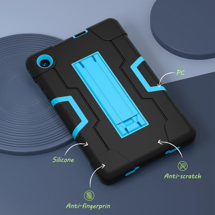 For TCL Tab 8 LE / WiFi Contrast Color Silicone Hybrid PC Tablet Case with Holder(Black Blue) - Others by PMC TechLife | Online Shopping South Africa | PMC TechLife | Buy Now Pay Later Mobicred