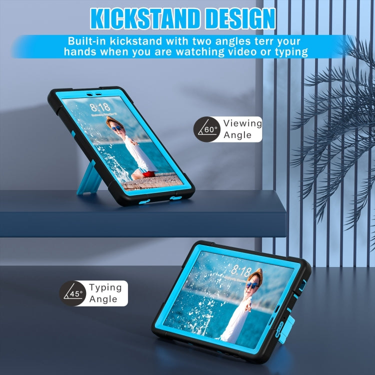 For TCL Tab 8 LE / WiFi Contrast Color Silicone Hybrid PC Tablet Case with Holder(Black Blue) - Others by PMC TechLife | Online Shopping South Africa | PMC TechLife | Buy Now Pay Later Mobicred