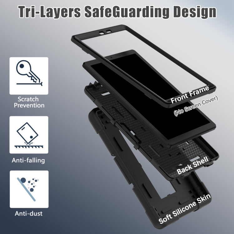 For TCL Tab 8 LE / WiFi Contrast Color Silicone Hybrid PC Tablet Case with Holder(Black) - Others by PMC TechLife | Online Shopping South Africa | PMC TechLife | Buy Now Pay Later Mobicred