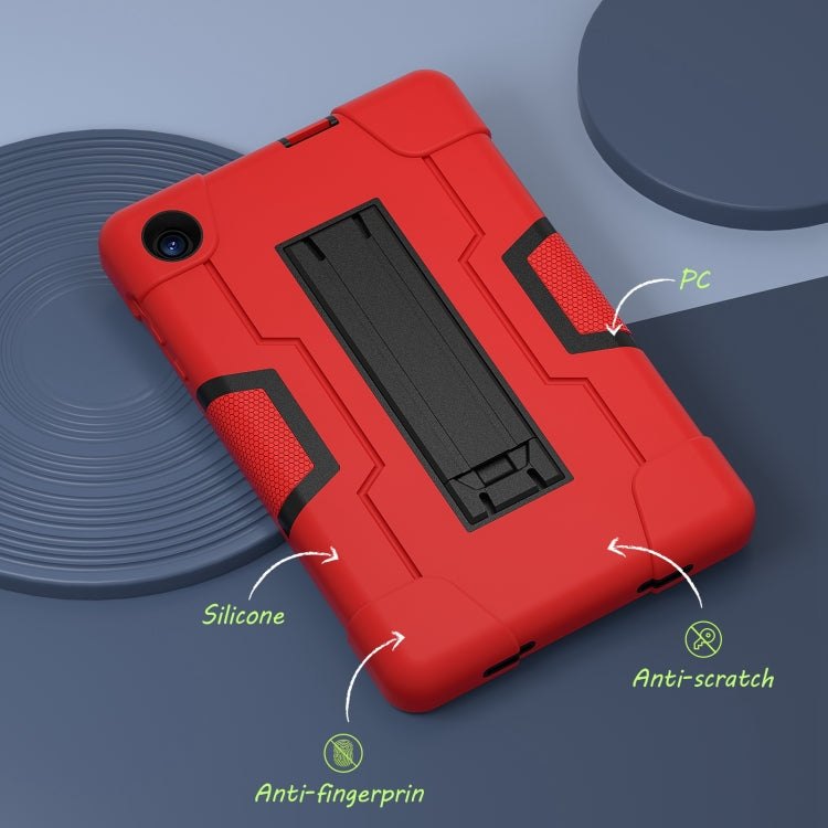 For TCL Tab 8 LE / WiFi Contrast Color Silicone Hybrid PC Tablet Case with Holder(Red Black) - Others by PMC TechLife | Online Shopping South Africa | PMC TechLife | Buy Now Pay Later Mobicred