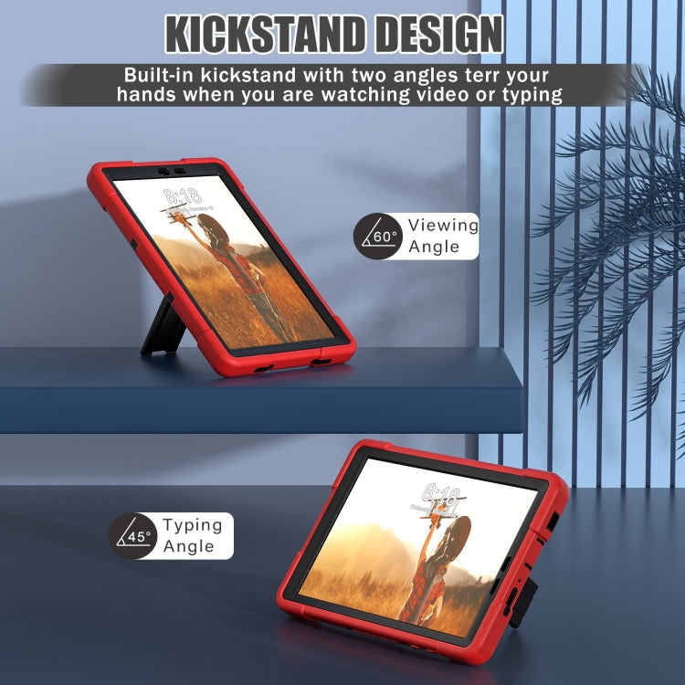 For TCL Tab 8 LE / WiFi Contrast Color Silicone Hybrid PC Tablet Case with Holder(Red Black) - Others by PMC TechLife | Online Shopping South Africa | PMC TechLife | Buy Now Pay Later Mobicred