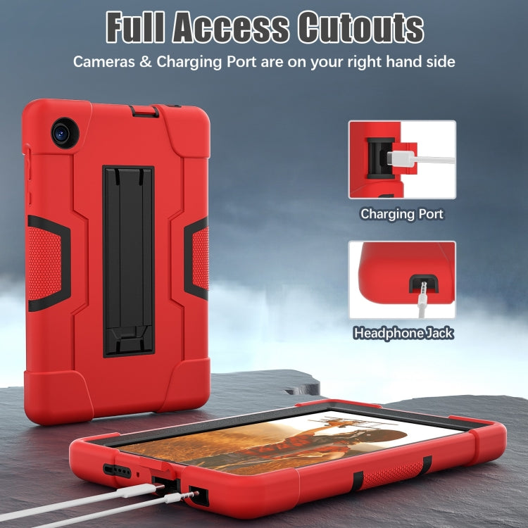 For TCL Tab 8 LE / WiFi Contrast Color Silicone Hybrid PC Tablet Case with Holder(Red Black) - Others by PMC TechLife | Online Shopping South Africa | PMC TechLife | Buy Now Pay Later Mobicred