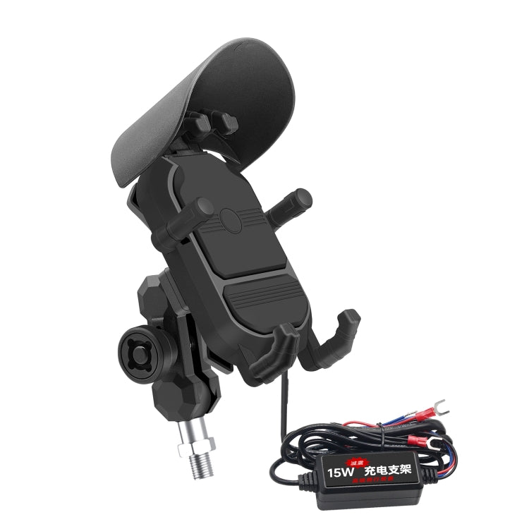 WUPP ZH-1848B2 15W Motorcycle Wireless Fast Charging Phone Navigation Holder, Style:M10 Ball Joint - Holder by WUPP | Online Shopping South Africa | PMC TechLife | Buy Now Pay Later Mobicred