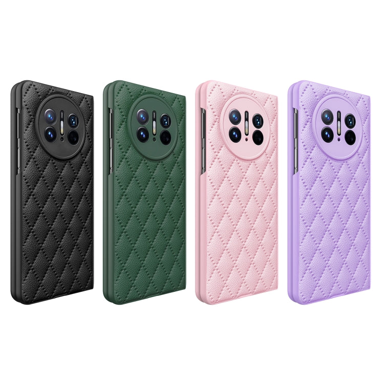 For Huawei Mate X3 Diamond Lattice Integrated Leather Phone Case(Black) - Huawei Cases by PMC TechLife | Online Shopping South Africa | PMC TechLife | Buy Now Pay Later Mobicred