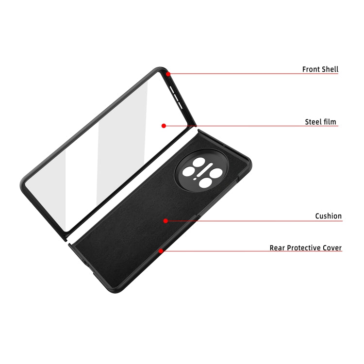 For Huawei Mate X3 Diamond Lattice Integrated Leather Phone Case(Black) - Huawei Cases by PMC TechLife | Online Shopping South Africa | PMC TechLife | Buy Now Pay Later Mobicred