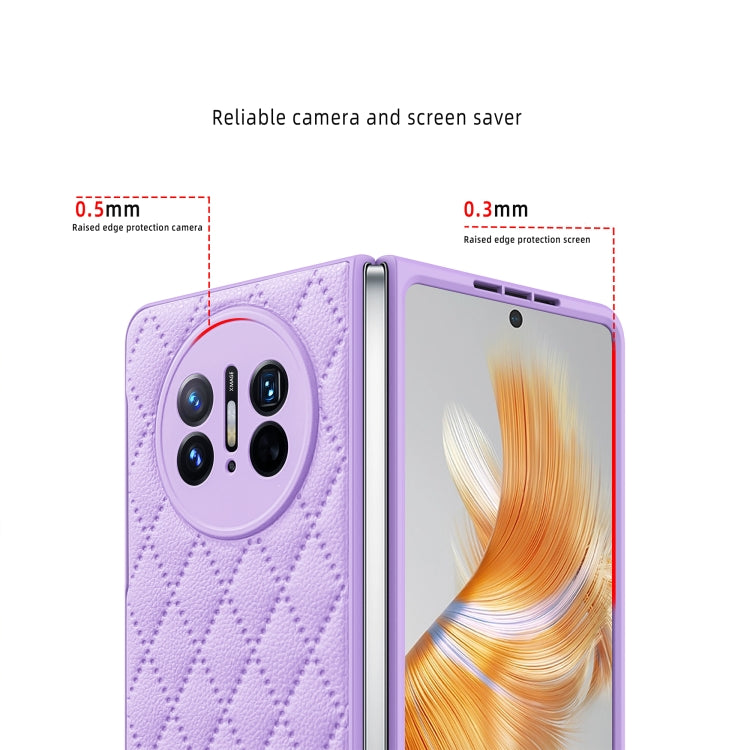 For Huawei Mate X3 Diamond Lattice Integrated Leather Phone Case(Black) - Huawei Cases by PMC TechLife | Online Shopping South Africa | PMC TechLife | Buy Now Pay Later Mobicred
