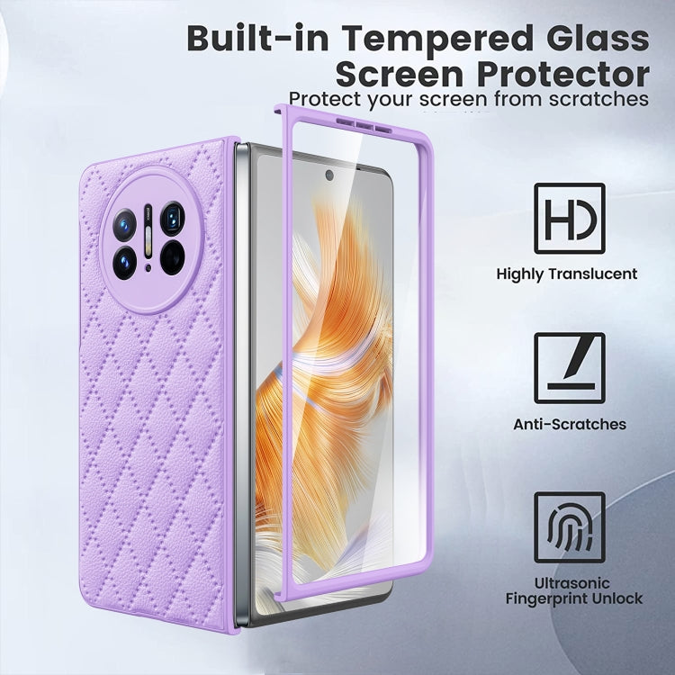 For Huawei Mate X3 Diamond Lattice Integrated Leather Phone Case(Pink) - Huawei Cases by PMC TechLife | Online Shopping South Africa | PMC TechLife | Buy Now Pay Later Mobicred