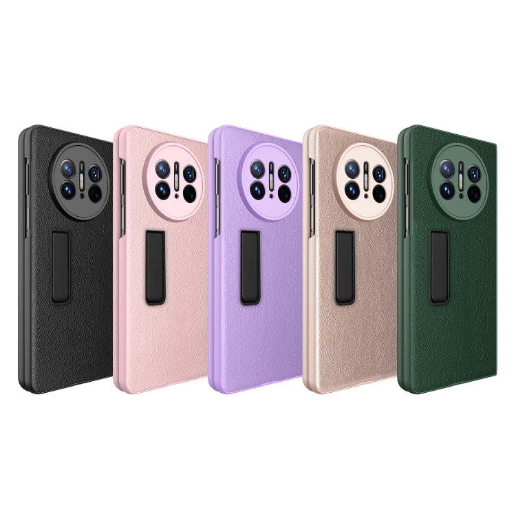 For Huawei Mate X3 Litchi Texture Integrated Shockproof Phone Case with Holder(Green) - Huawei Cases by PMC TechLife | Online Shopping South Africa | PMC TechLife | Buy Now Pay Later Mobicred