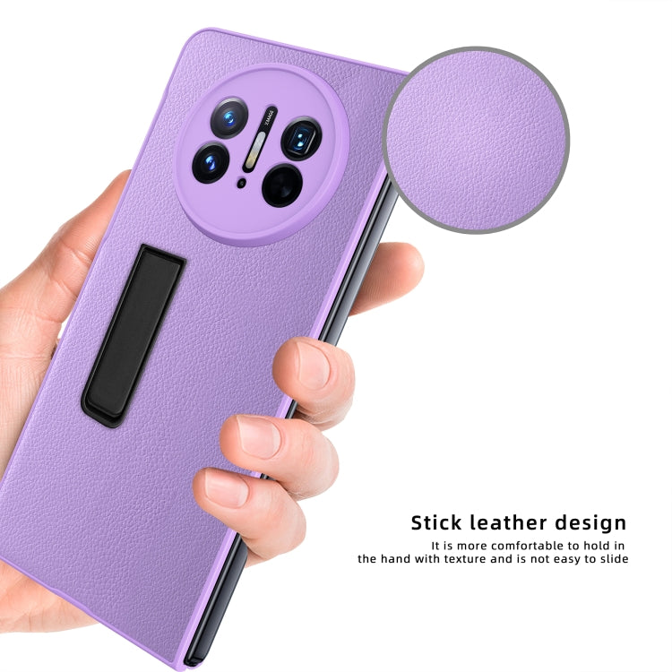 For Huawei Mate X3 Litchi Texture Integrated Shockproof Phone Case with Holder(Pink) - Huawei Cases by PMC TechLife | Online Shopping South Africa | PMC TechLife | Buy Now Pay Later Mobicred