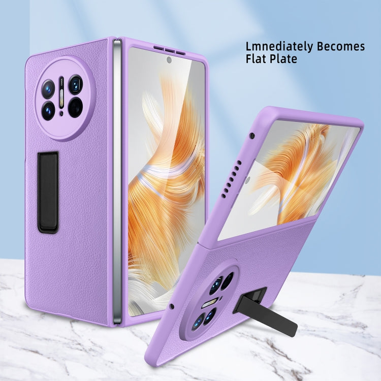 For Huawei Mate X3 Litchi Texture Integrated Shockproof Phone Case with Holder(Pink) - Huawei Cases by PMC TechLife | Online Shopping South Africa | PMC TechLife | Buy Now Pay Later Mobicred