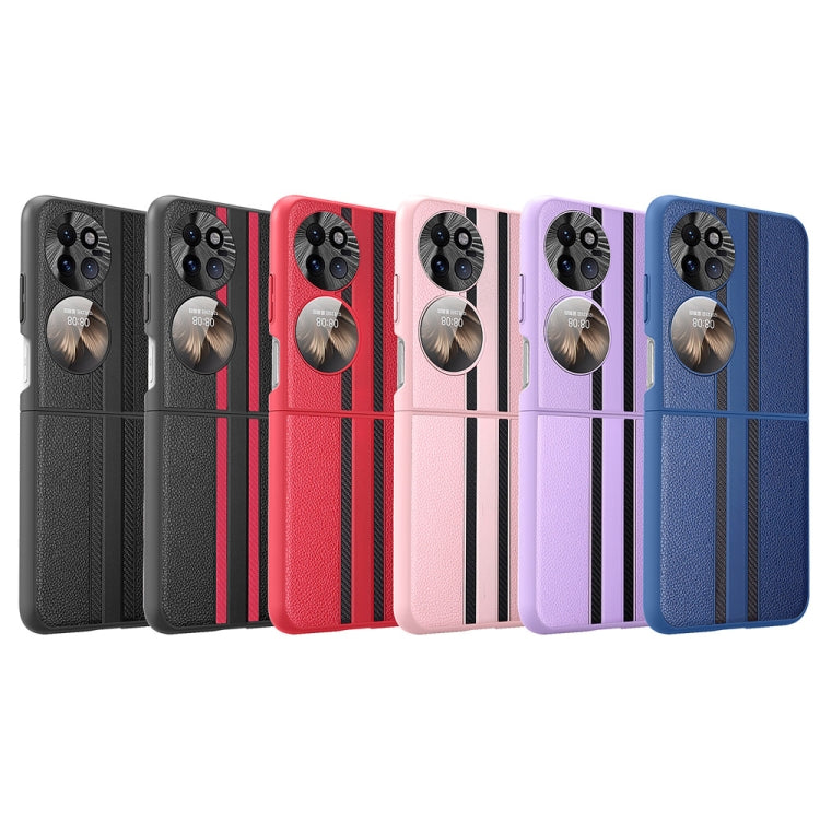 For Huawei P50 Pocket  Litchi Texture PU Shockproof Phone Case(Black Red) - Huawei Cases by PMC TechLife | Online Shopping South Africa | PMC TechLife | Buy Now Pay Later Mobicred