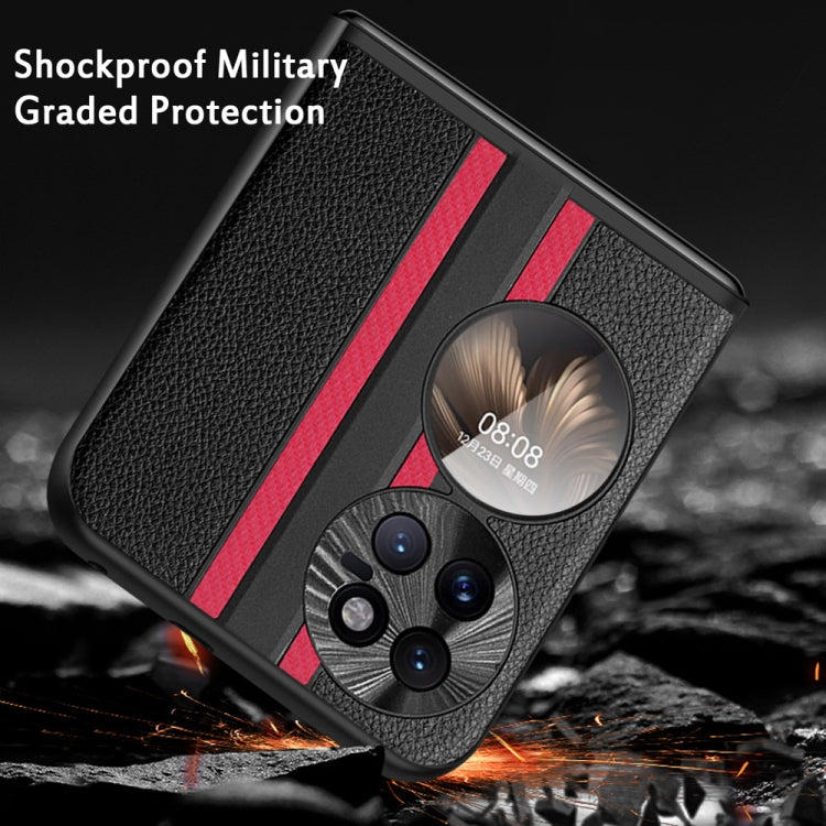 For Huawei P50 Pocket  Litchi Texture PU Shockproof Phone Case(Black) - Huawei Cases by PMC TechLife | Online Shopping South Africa | PMC TechLife | Buy Now Pay Later Mobicred