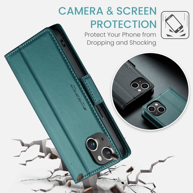 For iPhone 14 CaseMe 023 Butterfly Buckle Litchi Texture RFID Anti-theft Leather Phone Case(Pearly Blue) - iPhone 14 Cases by CaseMe | Online Shopping South Africa | PMC TechLife | Buy Now Pay Later Mobicred