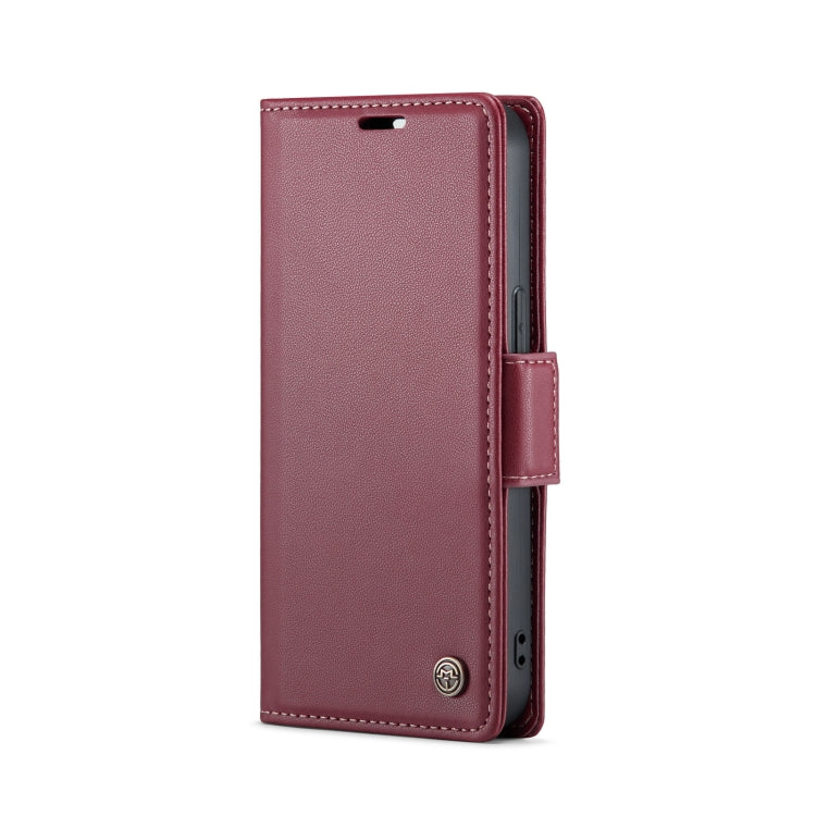 For iPhone 13 CaseMe 023 Butterfly Buckle Litchi Texture RFID Anti-theft Leather Phone Case(Wine Red) - iPhone 13 Cases by CaseMe | Online Shopping South Africa | PMC TechLife | Buy Now Pay Later Mobicred
