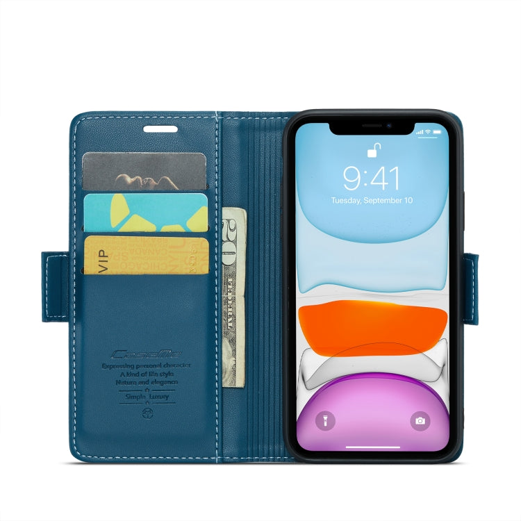 For iPhone 11 CaseMe 023 Butterfly Buckle Litchi Texture RFID Anti-theft Leather Phone Case(Blue) - iPhone 11 Cases by CaseMe | Online Shopping South Africa | PMC TechLife | Buy Now Pay Later Mobicred
