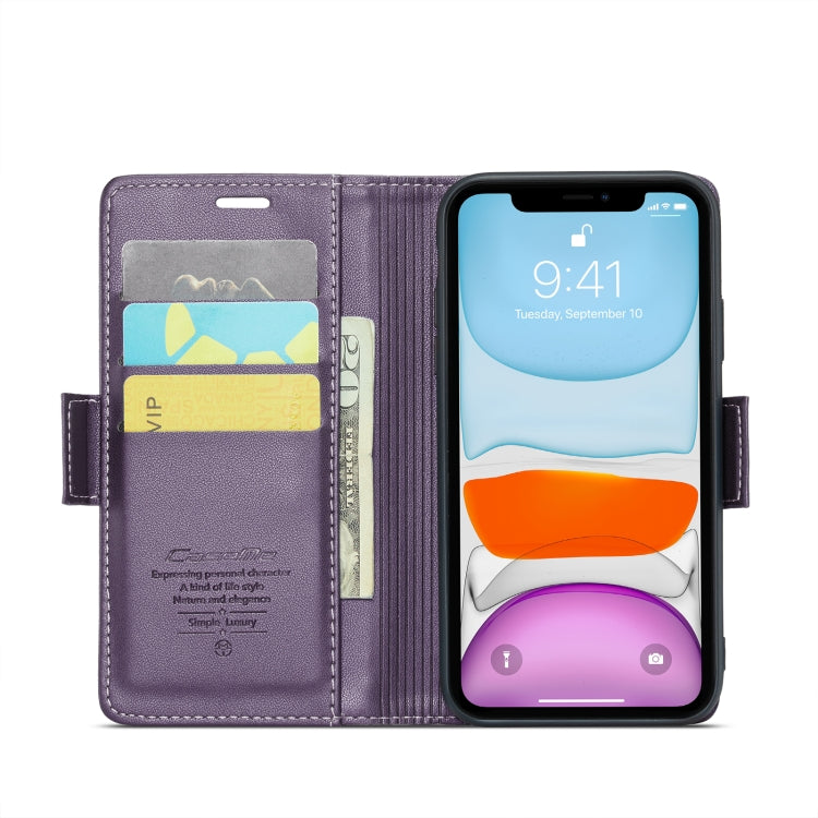 For iPhone 11 CaseMe 023 Butterfly Buckle Litchi Texture RFID Anti-theft Leather Phone Case(Pearly Purple) - iPhone 11 Cases by CaseMe | Online Shopping South Africa | PMC TechLife | Buy Now Pay Later Mobicred