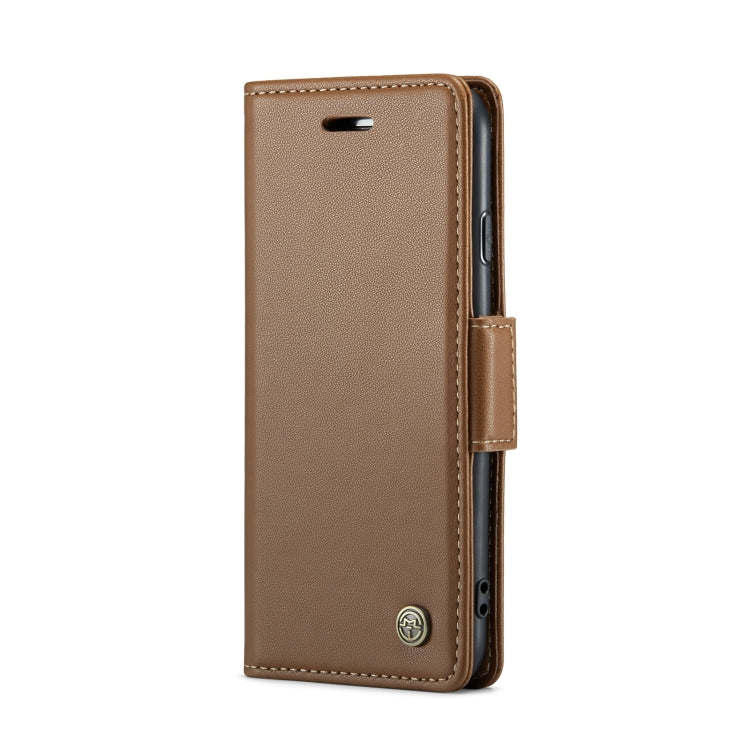 For iPhone SE 2022/SE 2020/6/7/8 CaseMe 023 Butterfly Buckle Litchi Texture RFID Anti-theft Leather Phone Case(Brown) - More iPhone Cases by CaseMe | Online Shopping South Africa | PMC TechLife | Buy Now Pay Later Mobicred