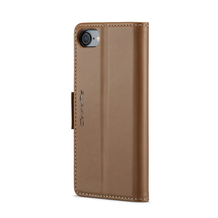 For iPhone SE 2022/SE 2020/6/7/8 CaseMe 023 Butterfly Buckle Litchi Texture RFID Anti-theft Leather Phone Case(Brown) - More iPhone Cases by CaseMe | Online Shopping South Africa | PMC TechLife | Buy Now Pay Later Mobicred