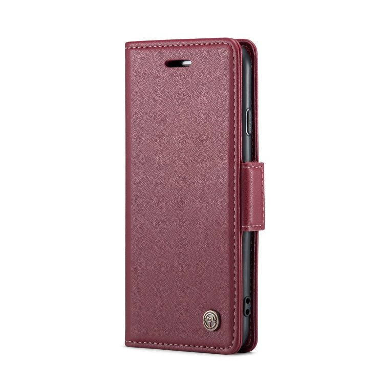 For iPhone SE 2022/SE 2020/6/7/8 CaseMe 023 Butterfly Buckle Litchi Texture RFID Anti-theft Leather Phone Case(Wine Red) - More iPhone Cases by CaseMe | Online Shopping South Africa | PMC TechLife | Buy Now Pay Later Mobicred