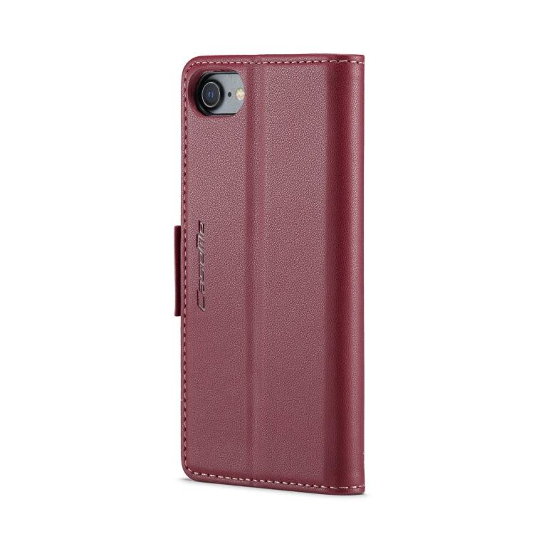 For iPhone SE 2022/SE 2020/6/7/8 CaseMe 023 Butterfly Buckle Litchi Texture RFID Anti-theft Leather Phone Case(Wine Red) - More iPhone Cases by CaseMe | Online Shopping South Africa | PMC TechLife | Buy Now Pay Later Mobicred